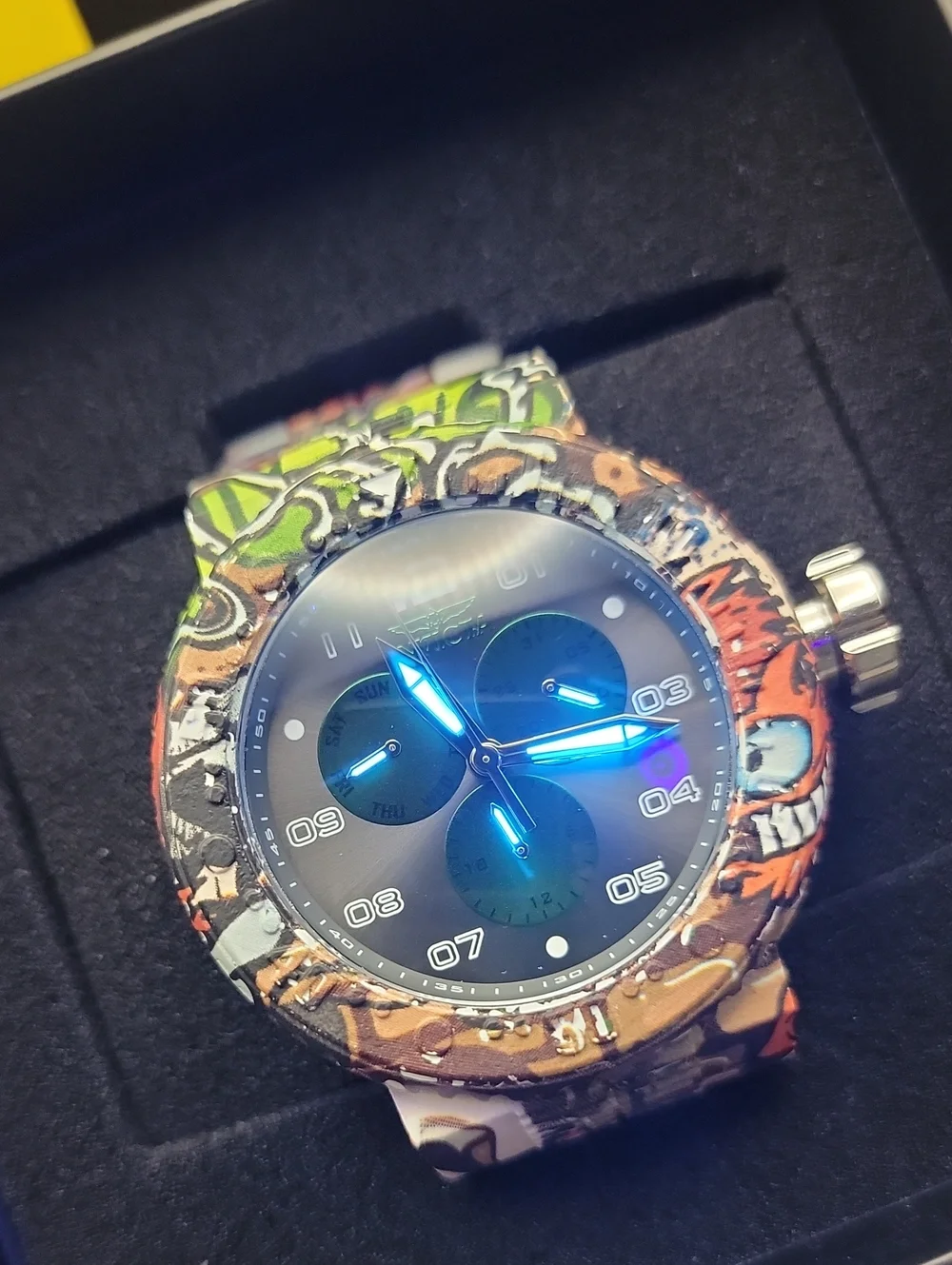1 of 1 Invicta Pro Diver NeoArt Flux Men's Watch 52mm Aqua Plating Steel 50214
